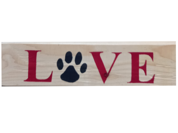 Love Paw Print - Wall Art: Stencilled Sign